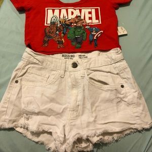 Mossimo High Rise short shorts white size 1